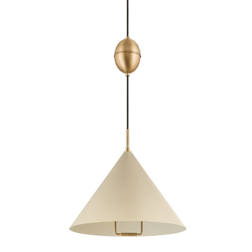Fontana Pendant in Patina Brass / Soft Sand