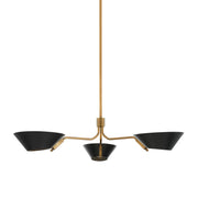 Sacramento 3-Light Chandelier in Patina Brass / Soft Black