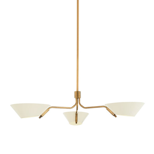 Sacramento 3-Light Chandelier in Patina Brass / Soft Sand