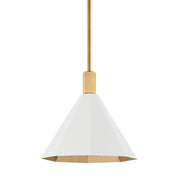 Huntley 15" Pendant in Patina Brass / Soft White