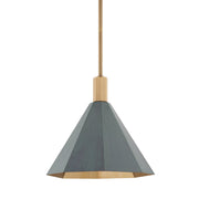 Huntley 15" Pendant in Patina Brass / Verdigris