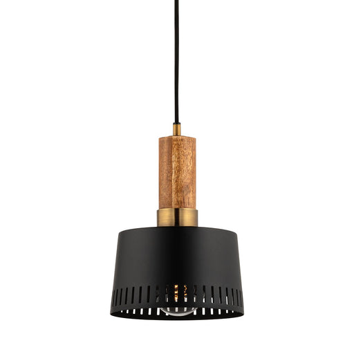 Memphis Mini Pendant in Patina Brass / Soft Black