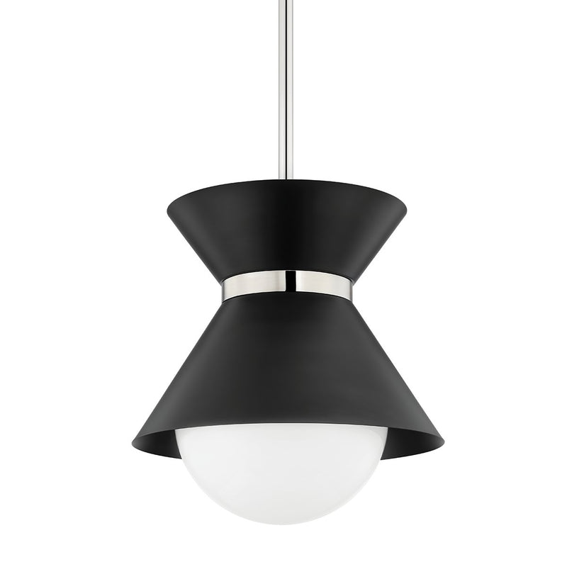 Scout Large Pendant in Soft Black / Polished Nickel