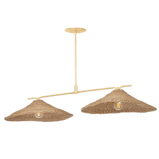 Valier 2-Light Linear Pendant in Vintage Gold Leaf