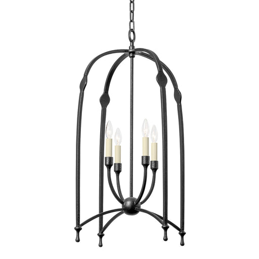 Rhett 4-Light Large Chandelier in Black Iron