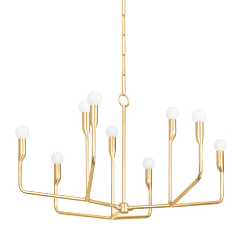 Norman 9-Light Chandelier in Vintage Gold Leaf