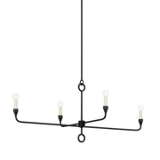Orson 4-Light Linear Chandelier in Black Iron