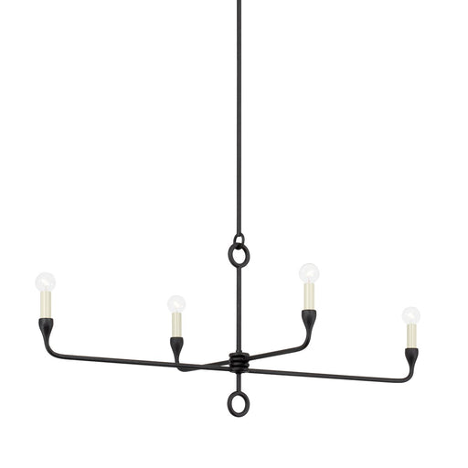 Orson 4-Light Linear Chandelier in Black Iron