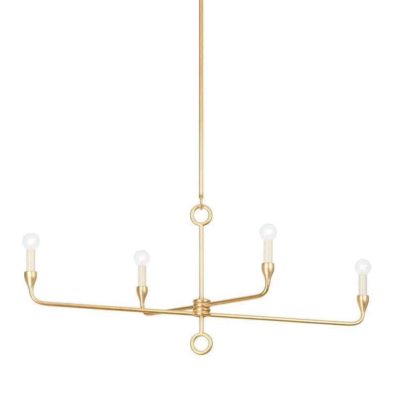 Orson 4-Light Linear Chandelier in Vintage Gold Leaf