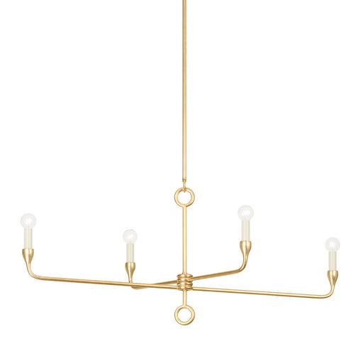 Orson 4-Light Linear Chandelier in Vintage Gold Leaf