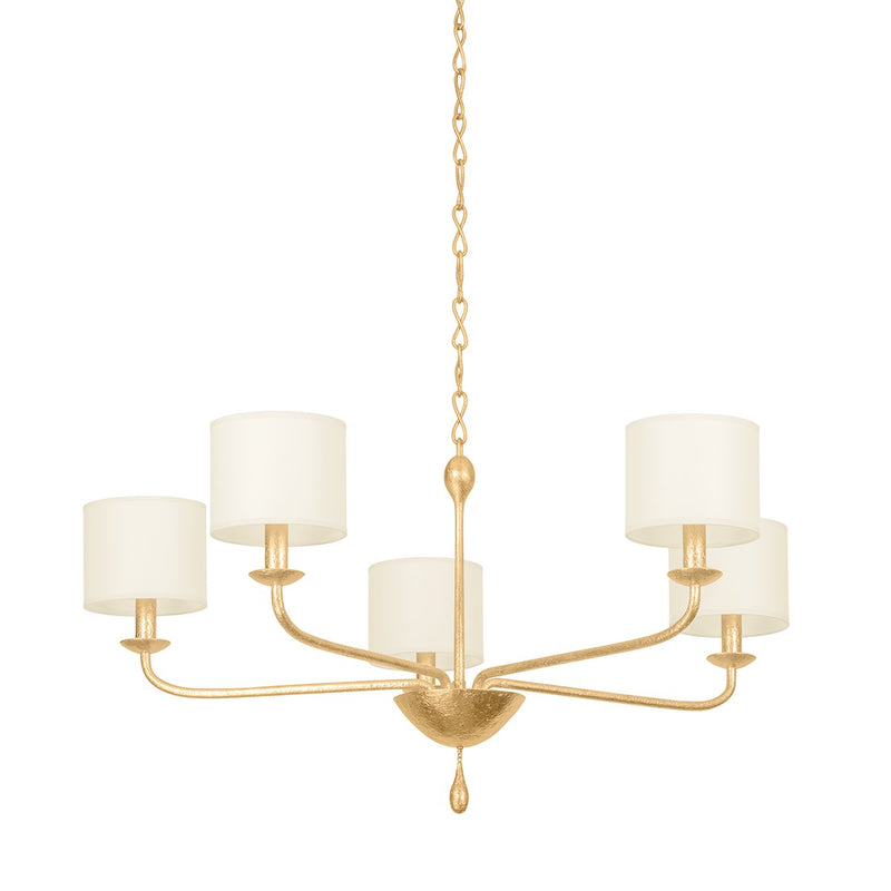 Osmond 5-Light Chandelier in Vintage Gold Leaf
