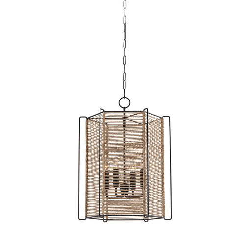 Ramon 4-Light Lantern Pendant in Texture Black