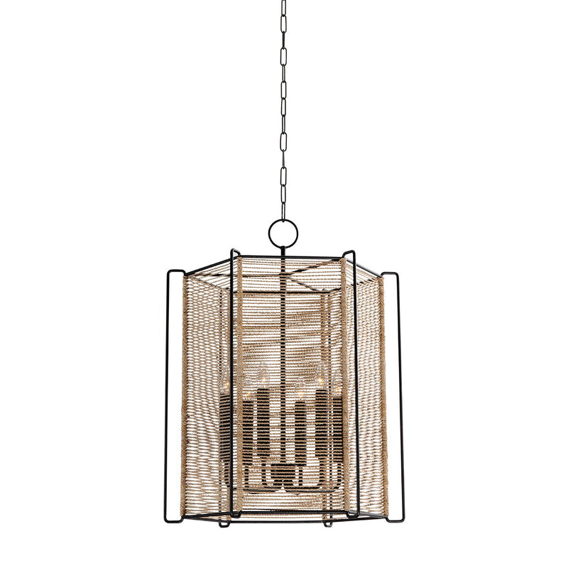 Ramon 6-Light Lantern Pendant in Texture Black