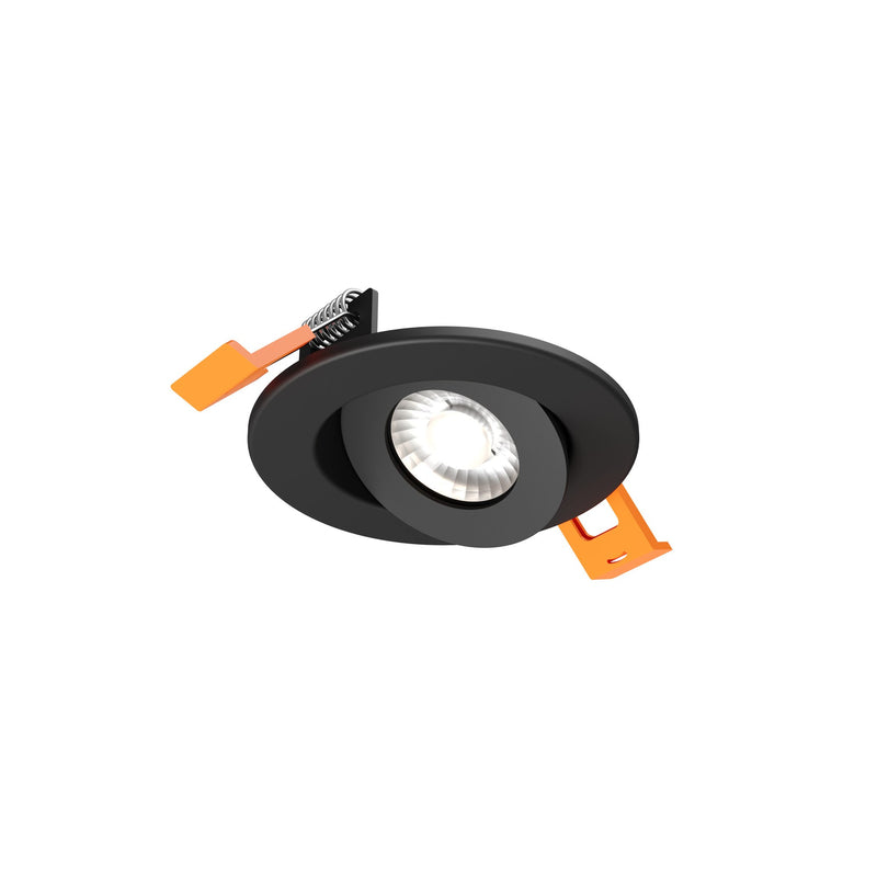 Pivot 2" Flat Round Gimbal Downlight in Black