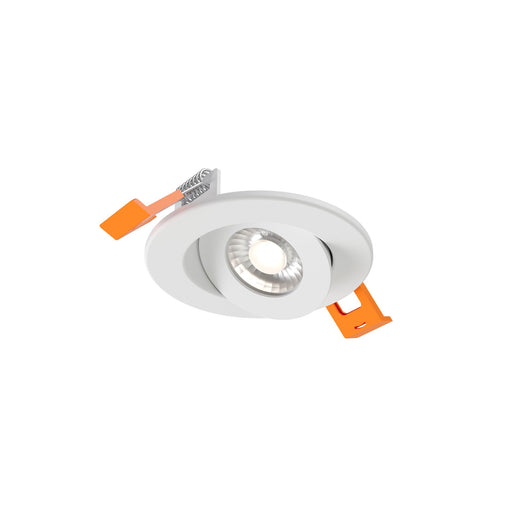 Pivot 2" Flat Round Gimbal Downlight in White
