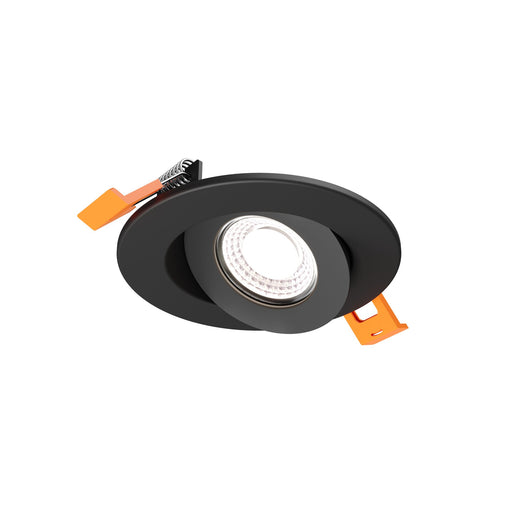 Pivot 3" Flat Round Gimbal Downlight in Black