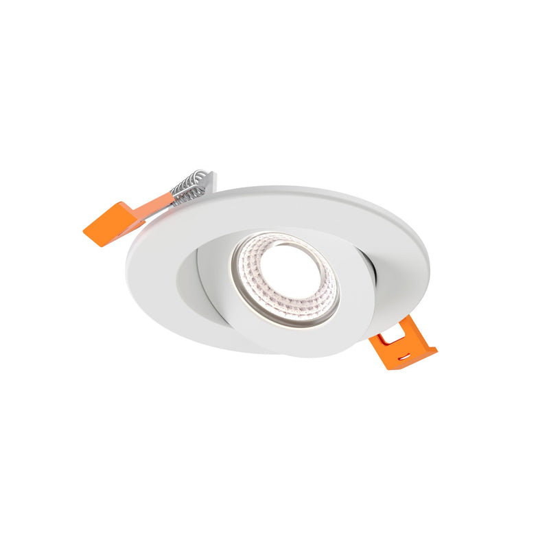 Pivot 3" Flat Round Gimbal Downlight in White