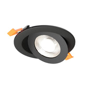 Pivot 4" Flat Round Gimbal Downlight in Black