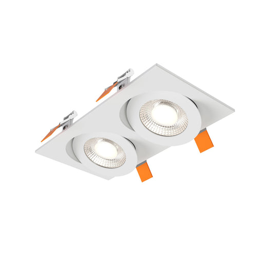 Pivot 4" Double Flat Gimbal Downlight in White