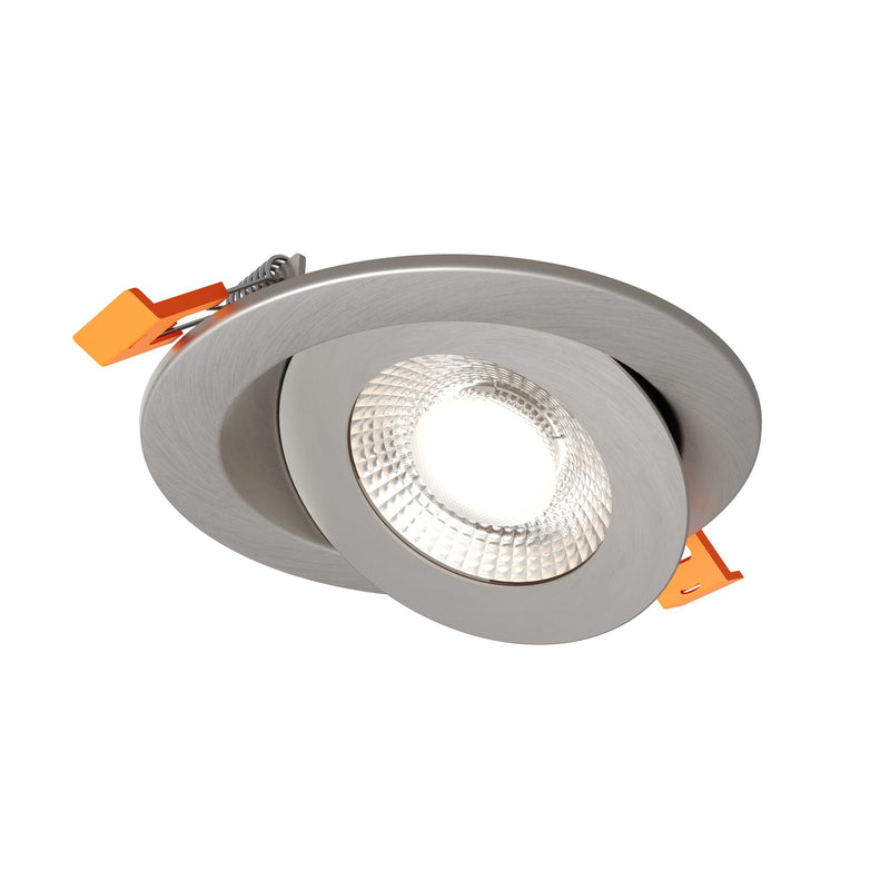 Pivot 4" Flat Round Gimbal Downlight in Satin Nickel
