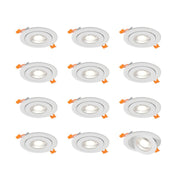 Pivot 4" Flat Round Gimbal Downlight in White
