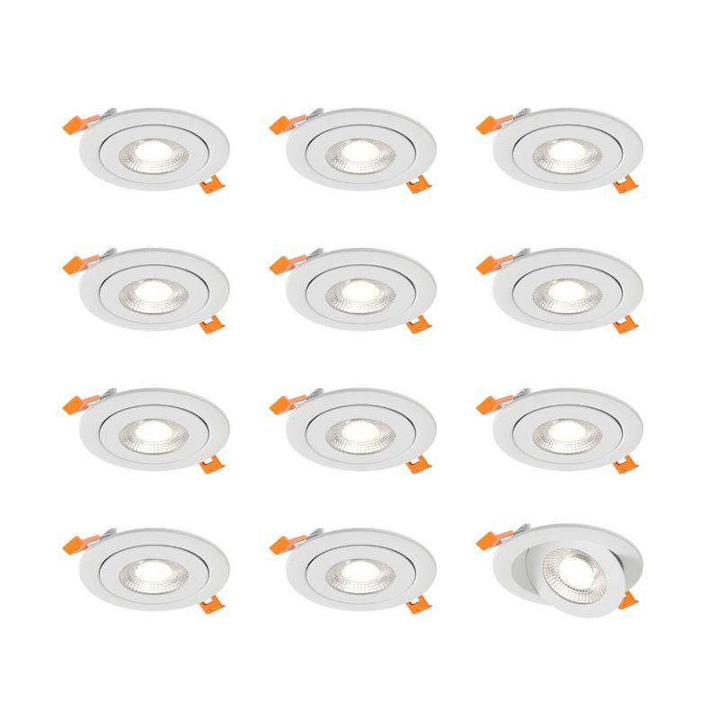 Pivot 4" Flat Round Gimbal Downlight in White