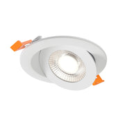Pivot 4" Flat Round Gimbal Downlight in White