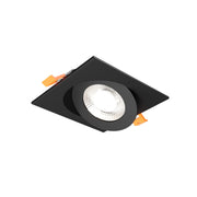Pivot 4" Flat Square Gimbal Downlight in Black