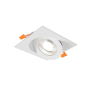 Pivot 4" Flat Square Gimbal Downlight in White