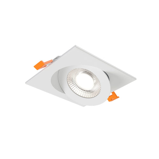 Pivot 4" Flat Square Gimbal Downlight in White