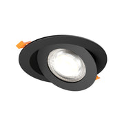 Pivot 6" Flat Round Gimbal Downlight in Black