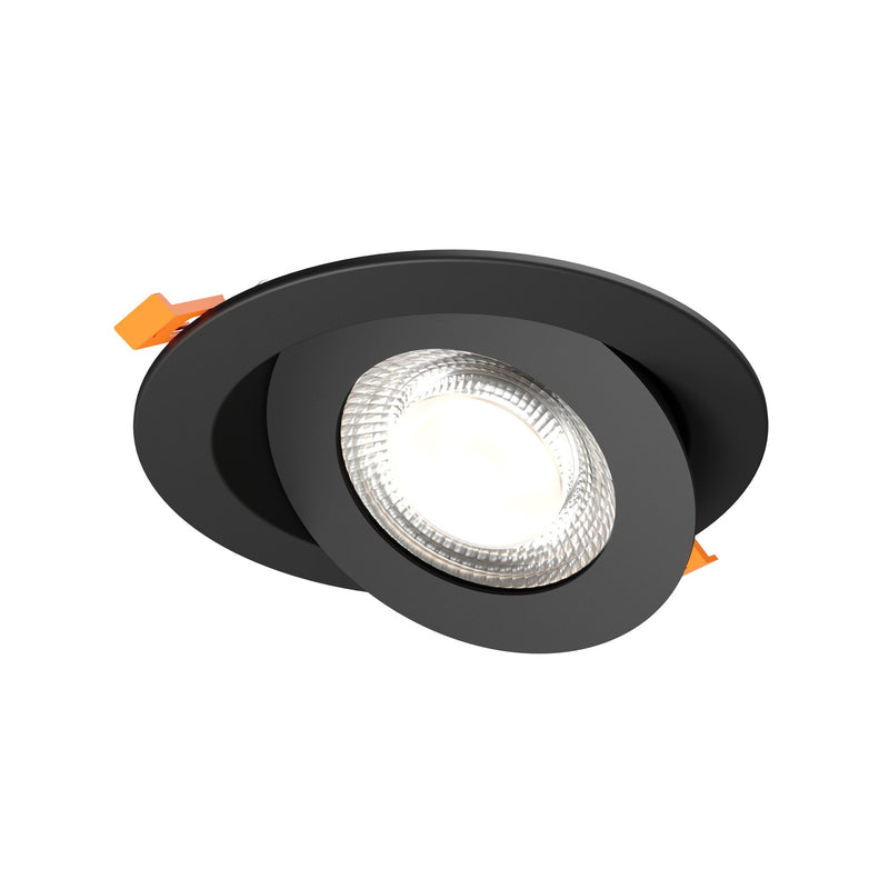 Pivot 6" Flat Round Gimbal Downlight in Black
