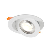 Pivot 6" Flat Round Gimbal Downlight in White