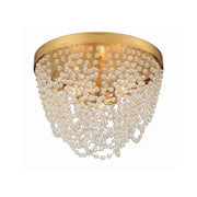 Fiona 3 Light 13.75" Flush Mount in Antique Gold