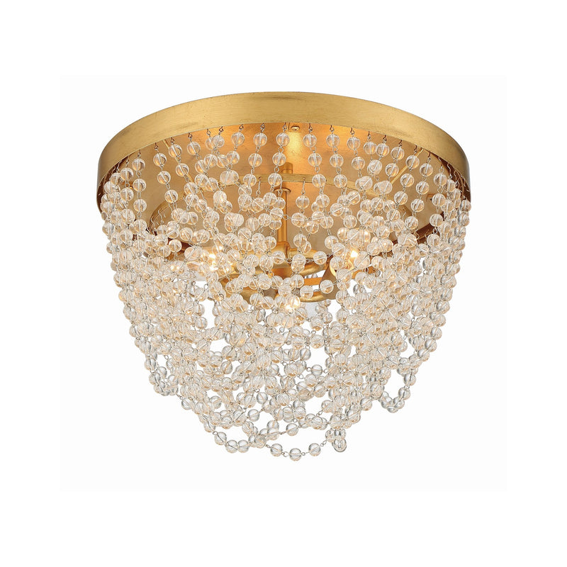 Fiona 3 Light 13.75" Flush Mount in Antique Gold