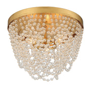 Fiona 3 Light 13.75" Flush Mount in Antique Gold