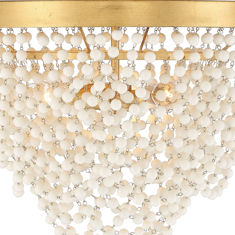 Fiona 3 Light 13.75" Flush Mount in Antique Gold