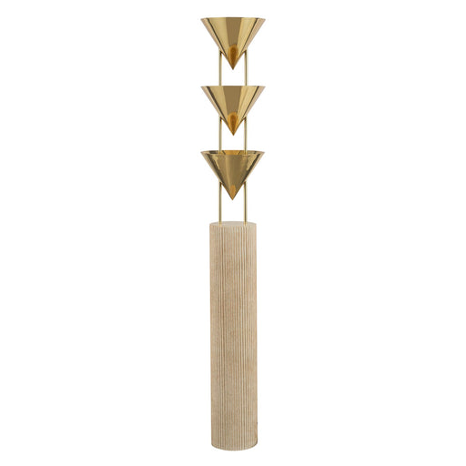 Versus 67" 3-Light Floor Lamp in Patina Brass