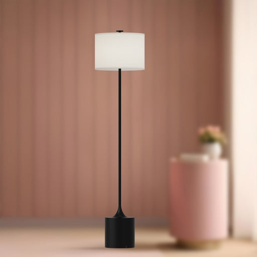 Issa 61" Floor Lamp in Matte Black/Ivory Linen