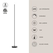 Reeds 10" Floor Lamp in Black