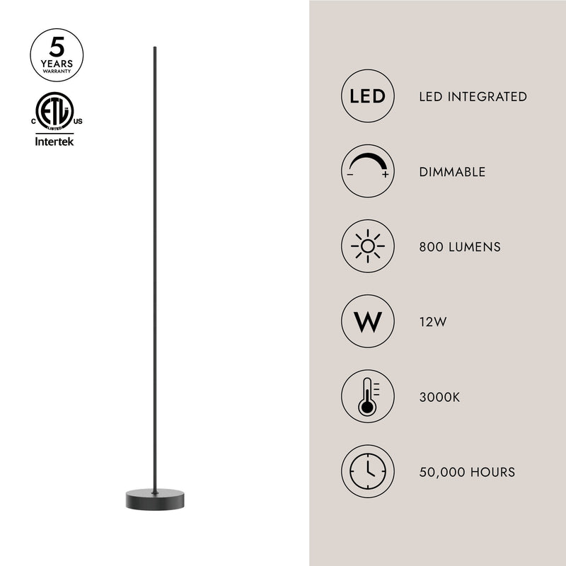 Reeds 10" Floor Lamp in White