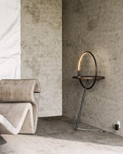 Maya 18" Floor Lamp in Black/Walnut