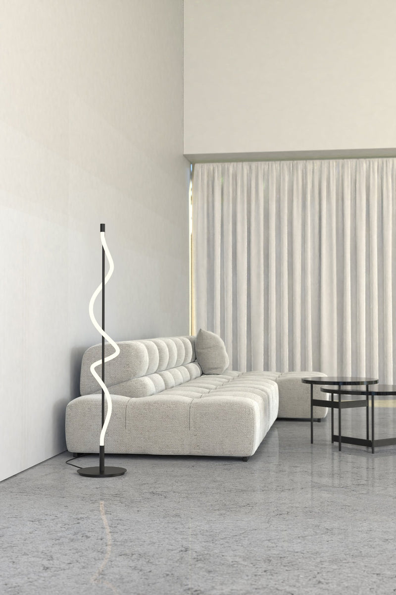 Cursive 12" Floor Lamp in Black