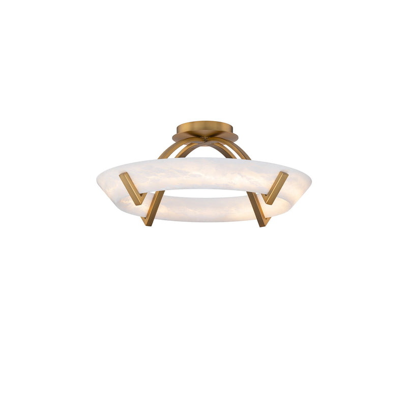 Copa Semi-Flush Mount in Aged Brass
