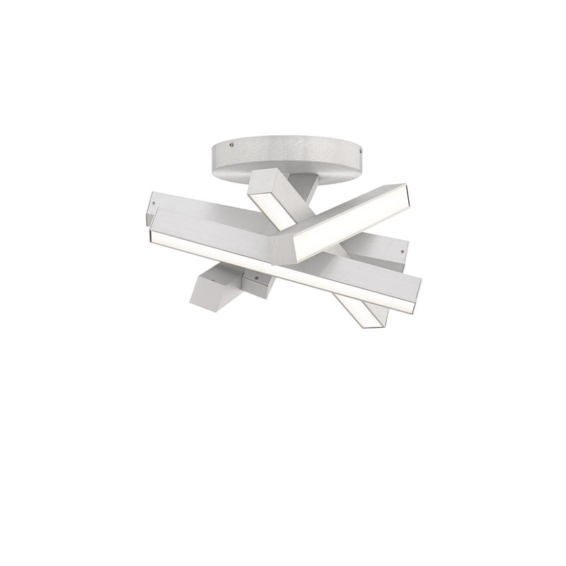 Chaos 5-Light Semi-Flush Mount in Brushed Aluminum