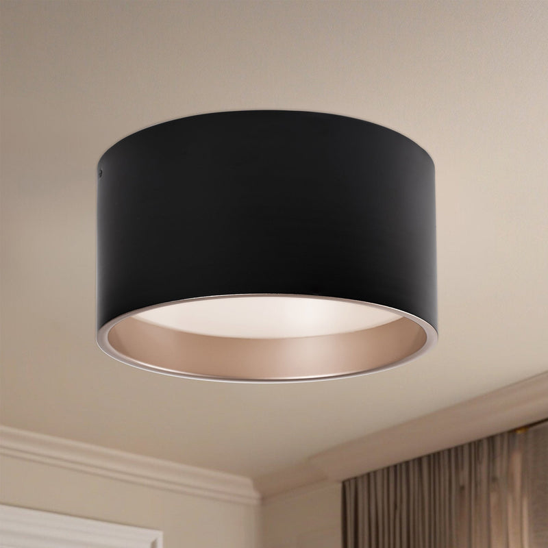 Mousinni 14" Flush Mount in Black