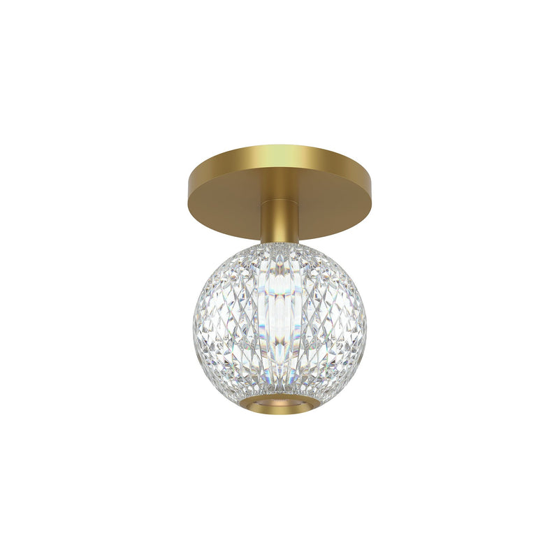 Marni 5" LED Semi-Flush Mount in Natural Brass