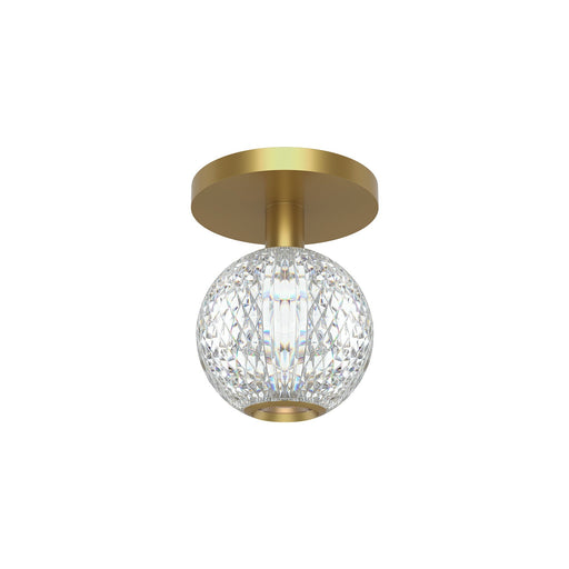Marni 5" LED Semi-Flush Mount in Natural Brass