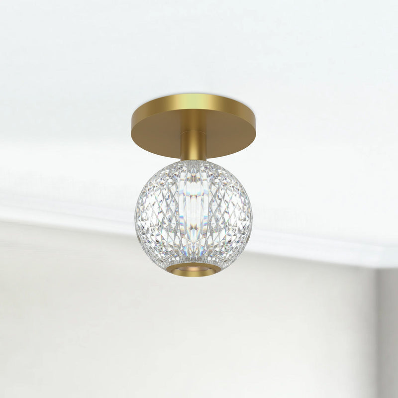 Marni 5" LED Semi-Flush Mount in Natural Brass