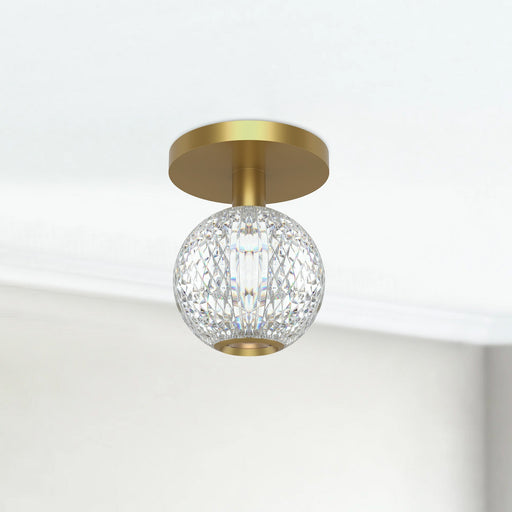 Marni 5" LED Semi-Flush Mount in Natural Brass